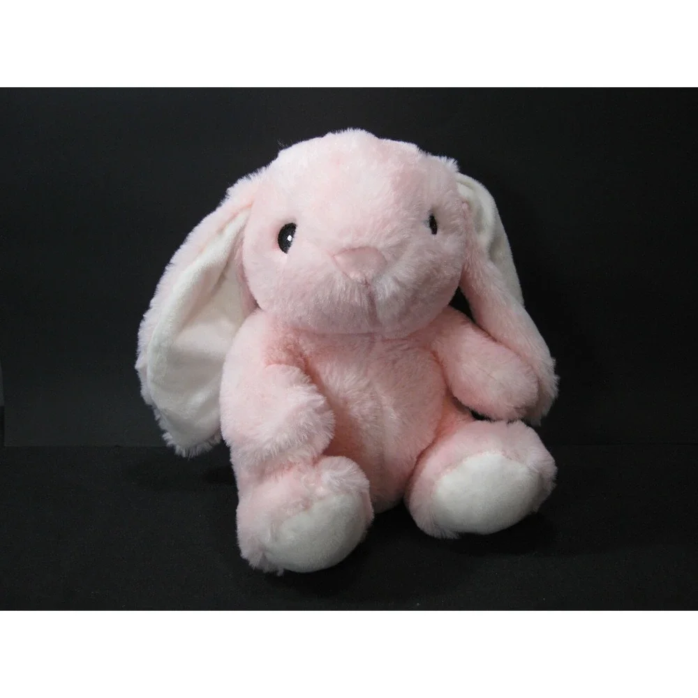 BUNNY RABBIT Floppy Ears Pink White‎ Sewn Eyes Baby Safe Rattles  10
